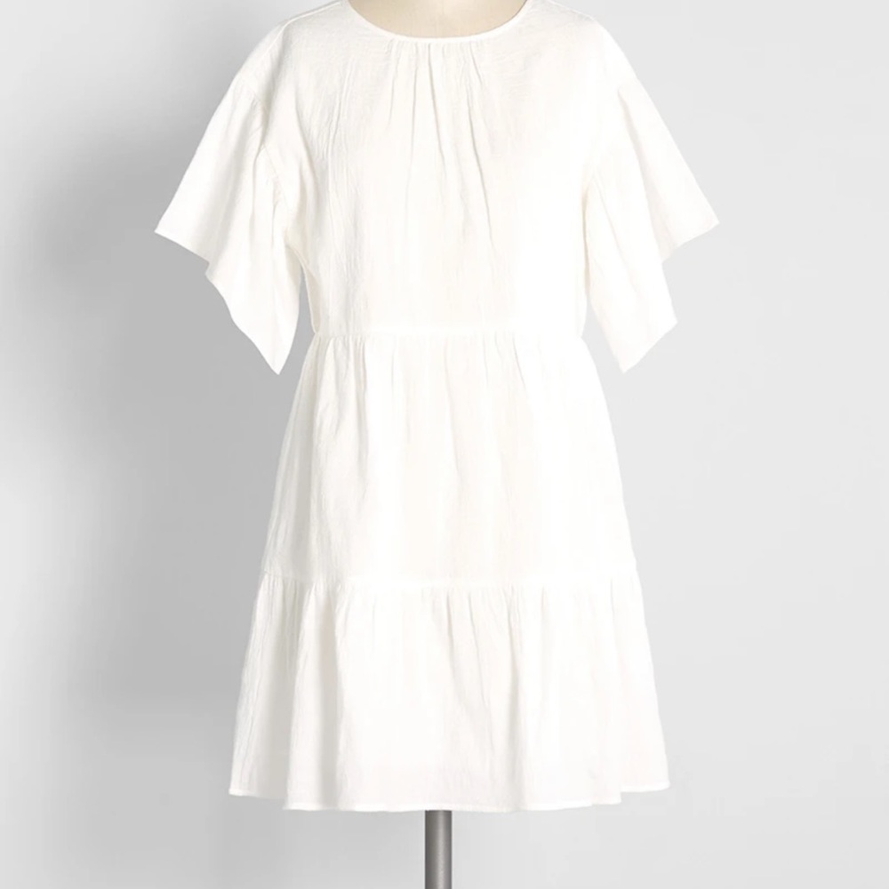 ModCloth White Gauze Babydoll dress